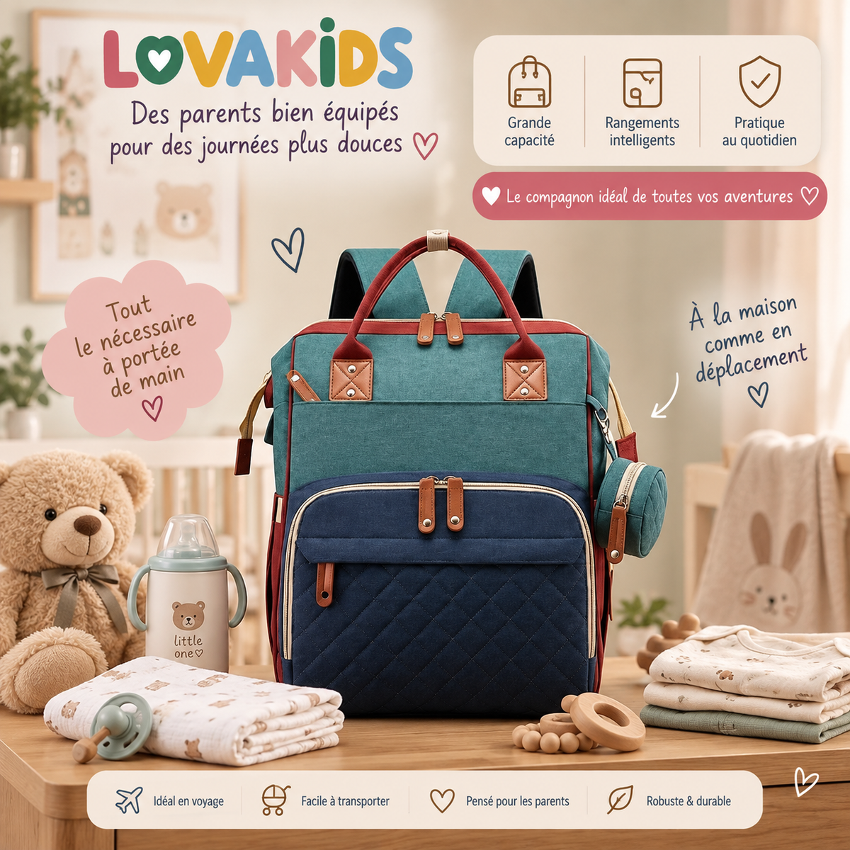 Lova Bag™ – Le sac à langer tout-en-un