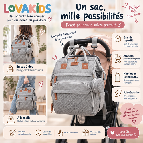 Lova Bag™ – Le sac à langer tout-en-un