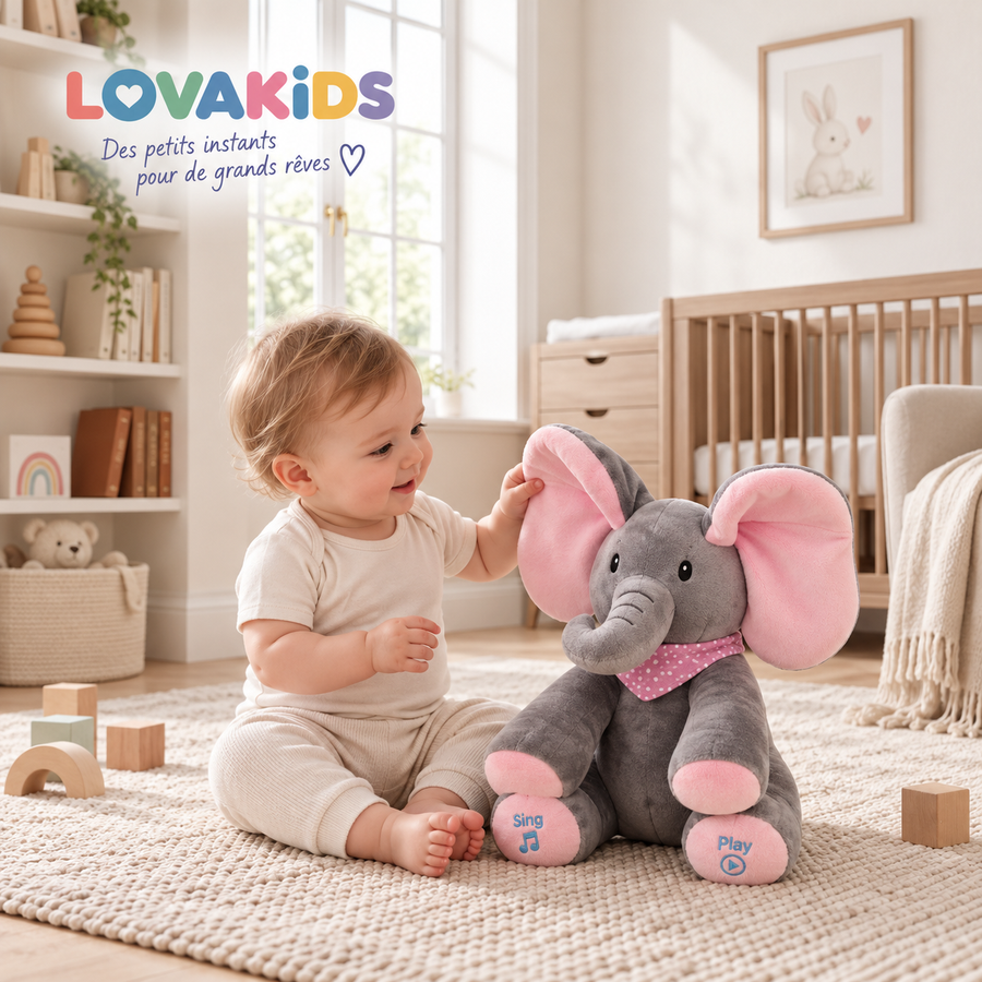 Lova Éléphant™ – La peluche interactive qui joue avec bébé